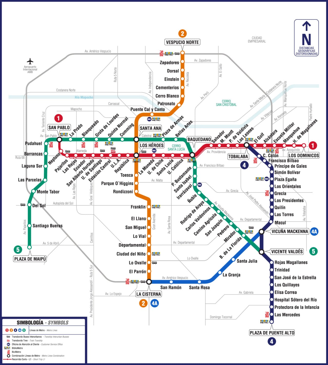 Santiago Metro map