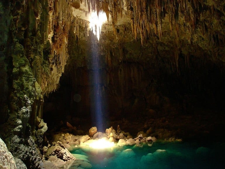 Blue Lake Cave In Brazil